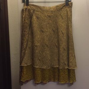 Indian-inspired silk wrap skirt